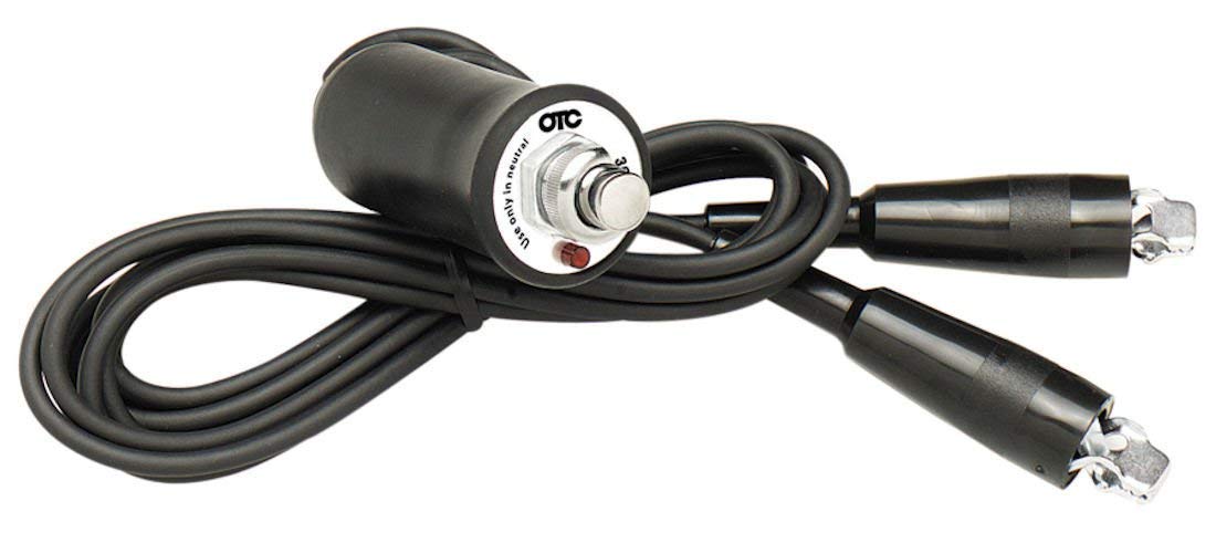 OTC 3650 front view showing grip and push button for safer single-person starting