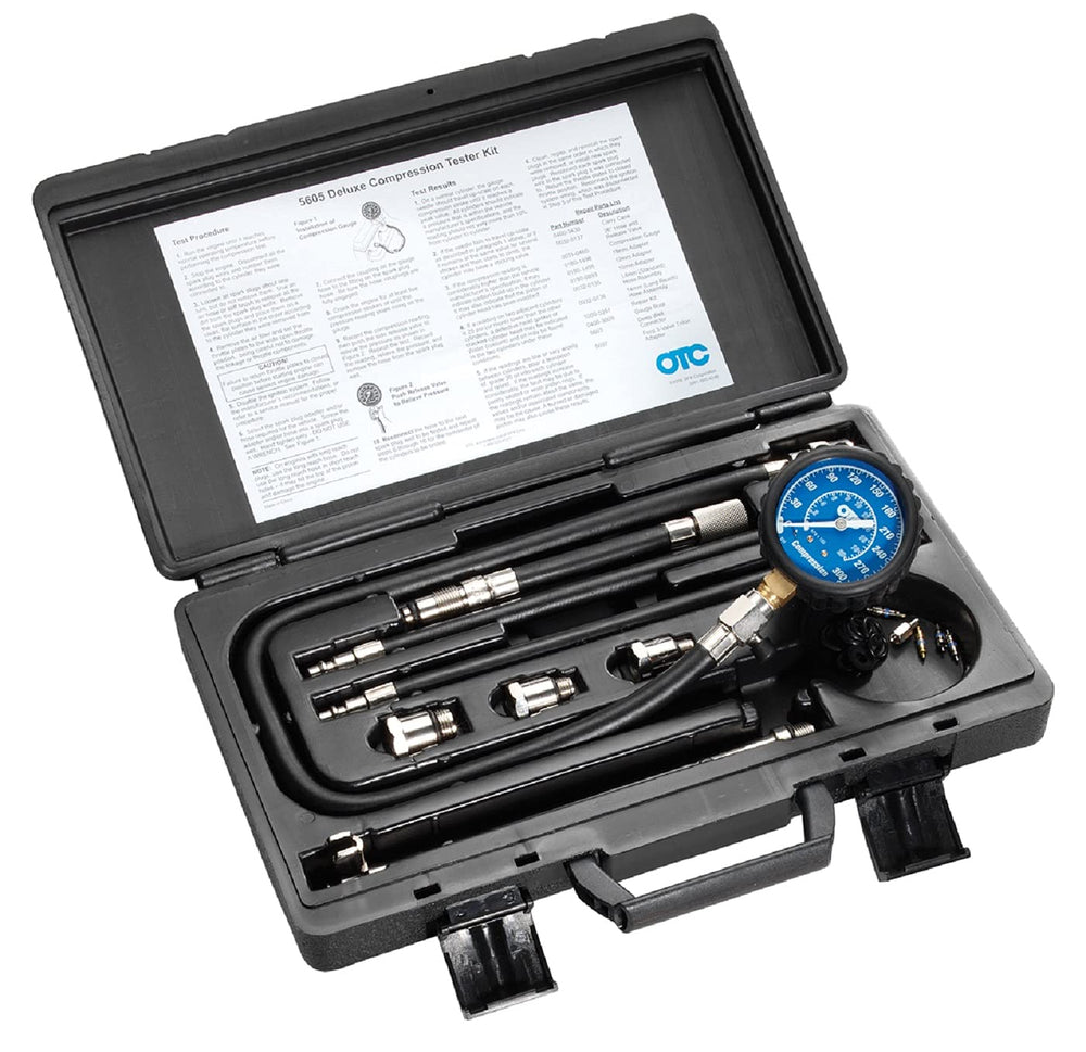 OTC 5605 front view of full kit showing organized components and case for easy transport