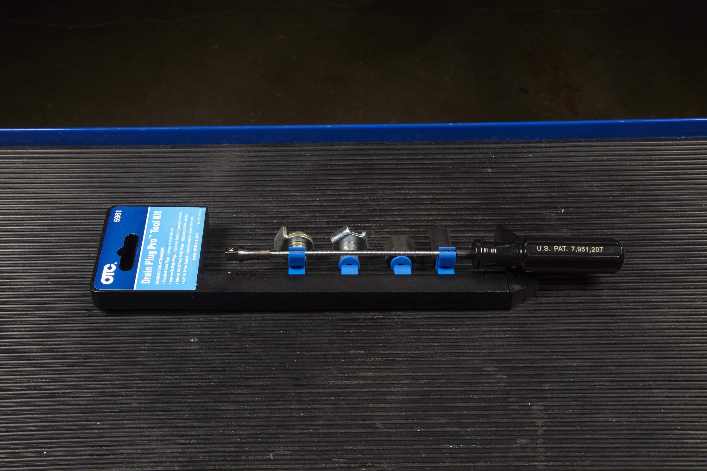 OTC 5961 molded socket rail keeping attachments organized for quick access