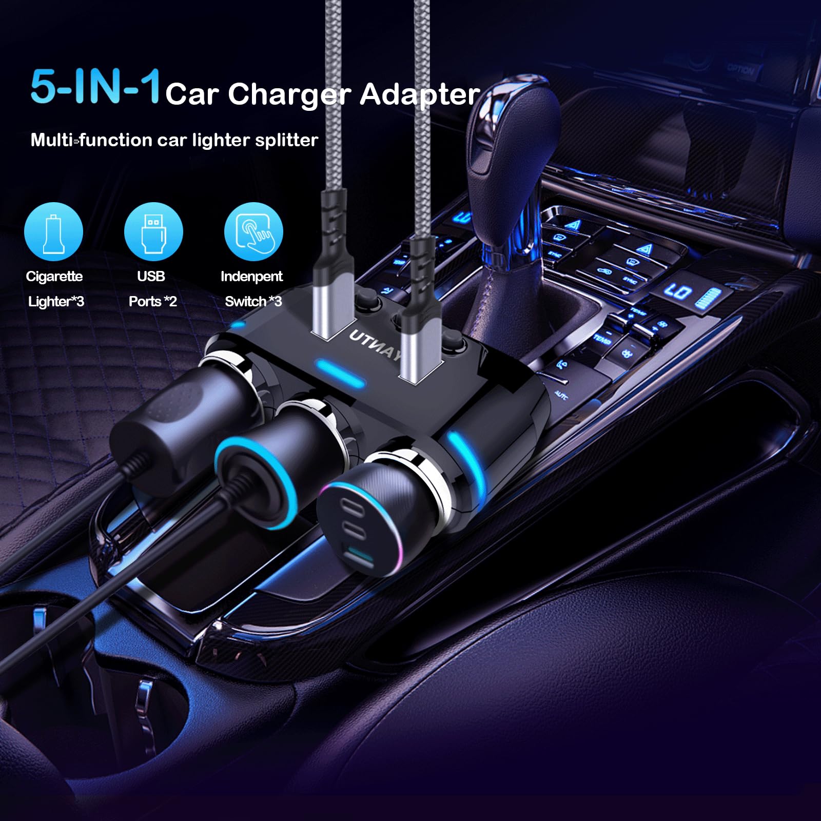 OTOOKAYA close-up of dual USB ports illustrating fast charging capability