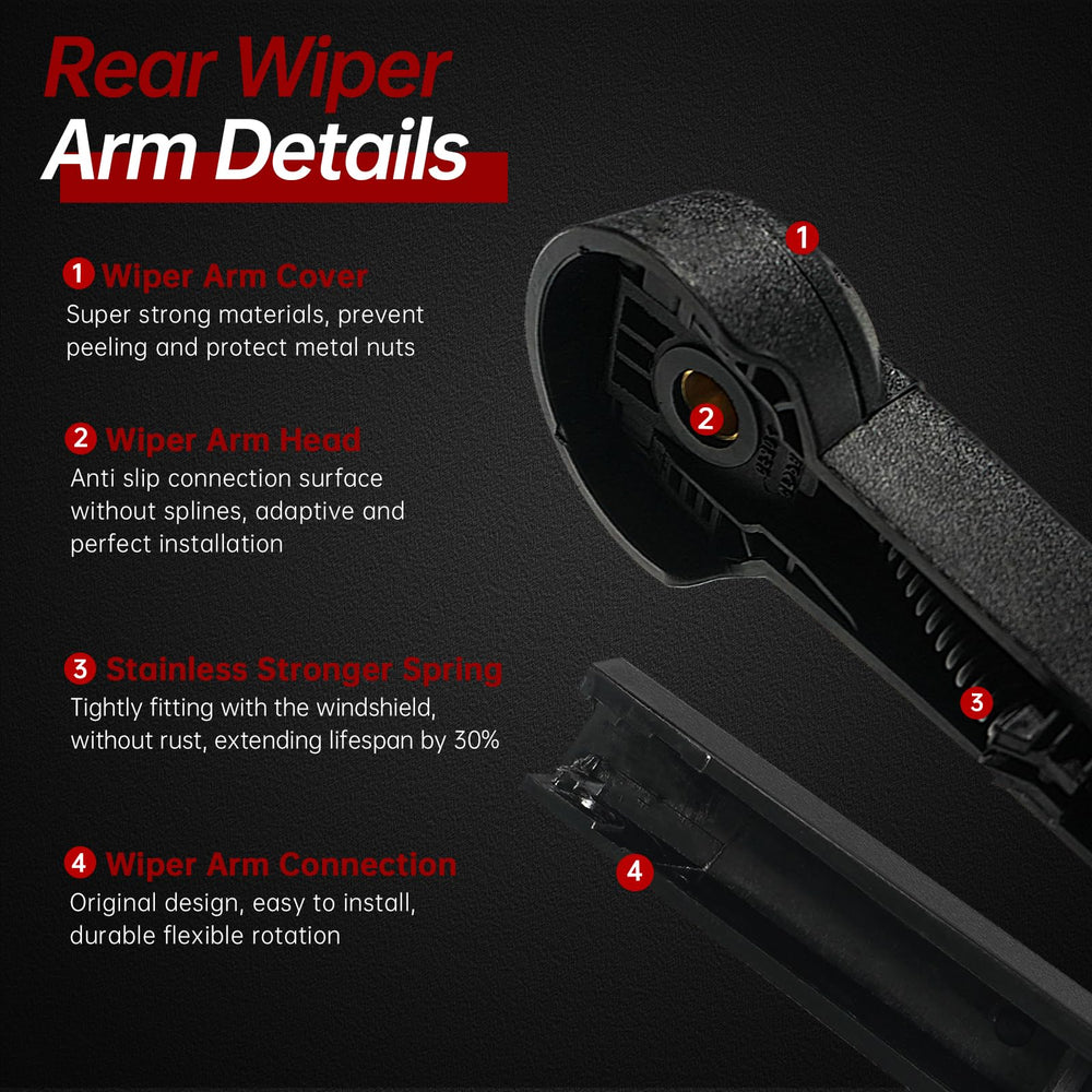 OTUAYAUTO wiper arm with cover detail for protected mounting