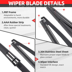 OTUAYAUTO 12-inch blade edge detail showing natural rubber for smooth wiping