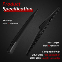 OTUAYAUTO 16-inch blade close-up showing natural rubber edge for quiet wiping