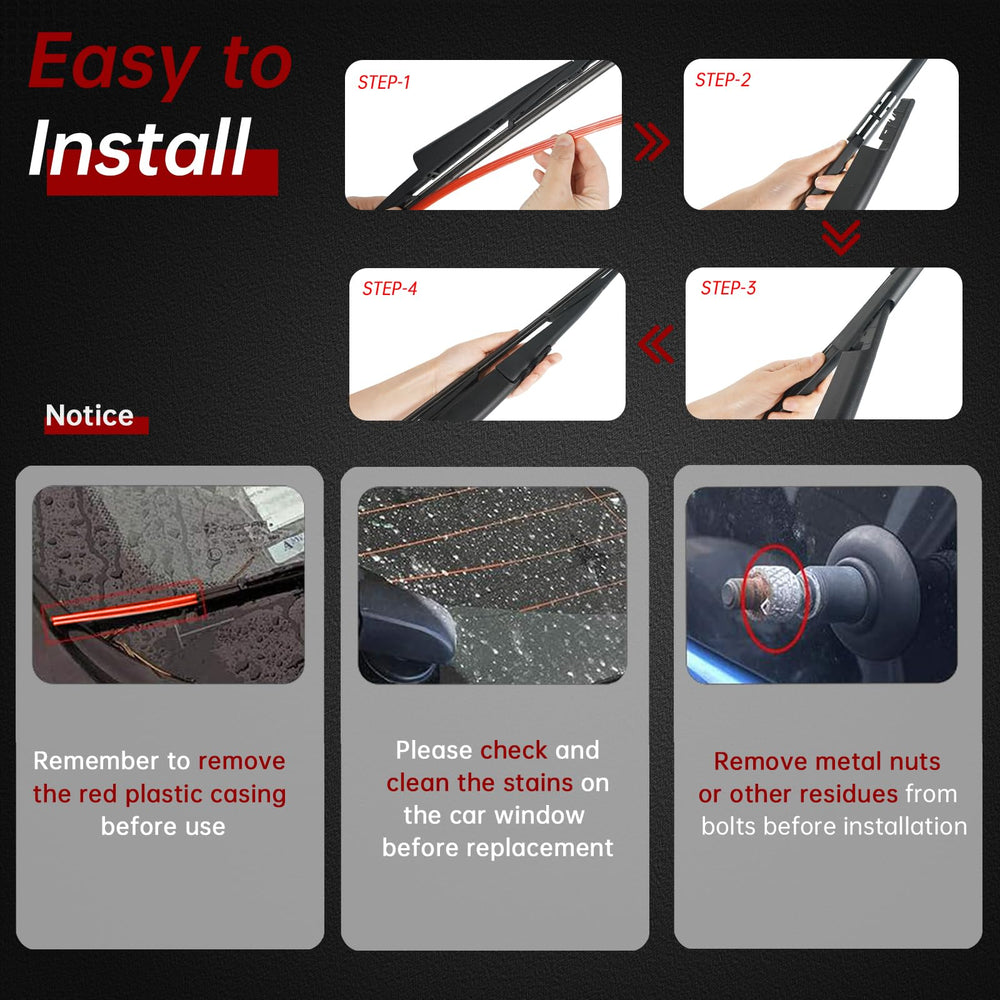 OTUAYAUTO rear wiper installed on windshield restoring clear rear visibility