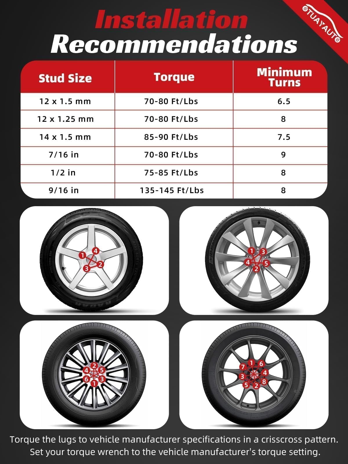 OTUAYAUTO lug nuts installed on off-road Toyota wheel showing rugged appearance