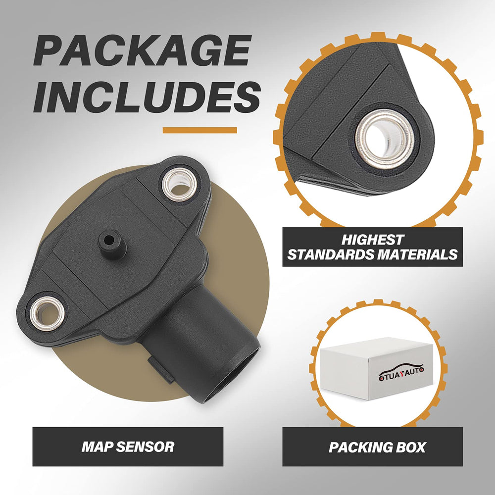 OTUAYAUTO boxed sensor with labels showing included OEM reference benefit