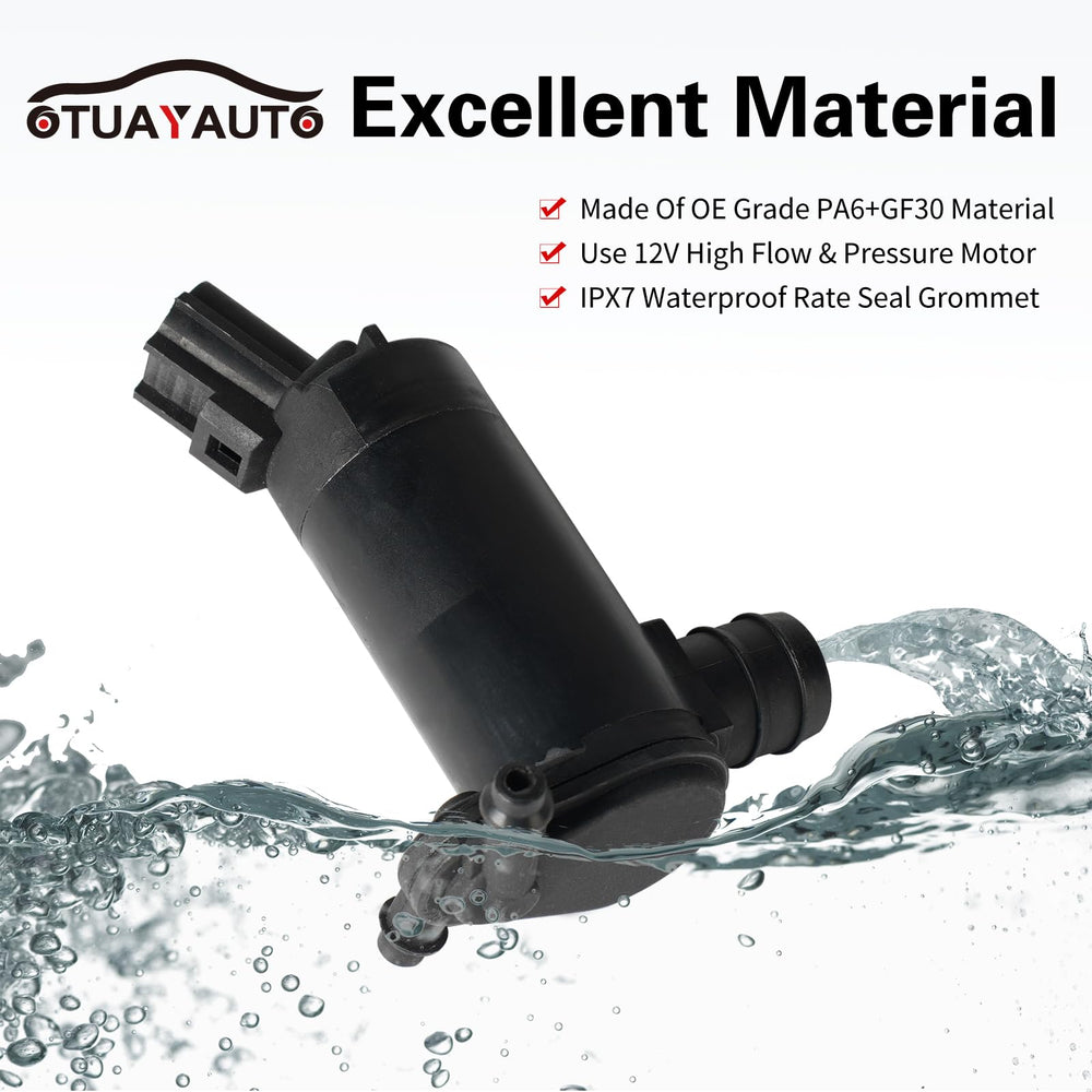 OTUAYAUTO pump beside ruler for scale showing compact size and easy handling