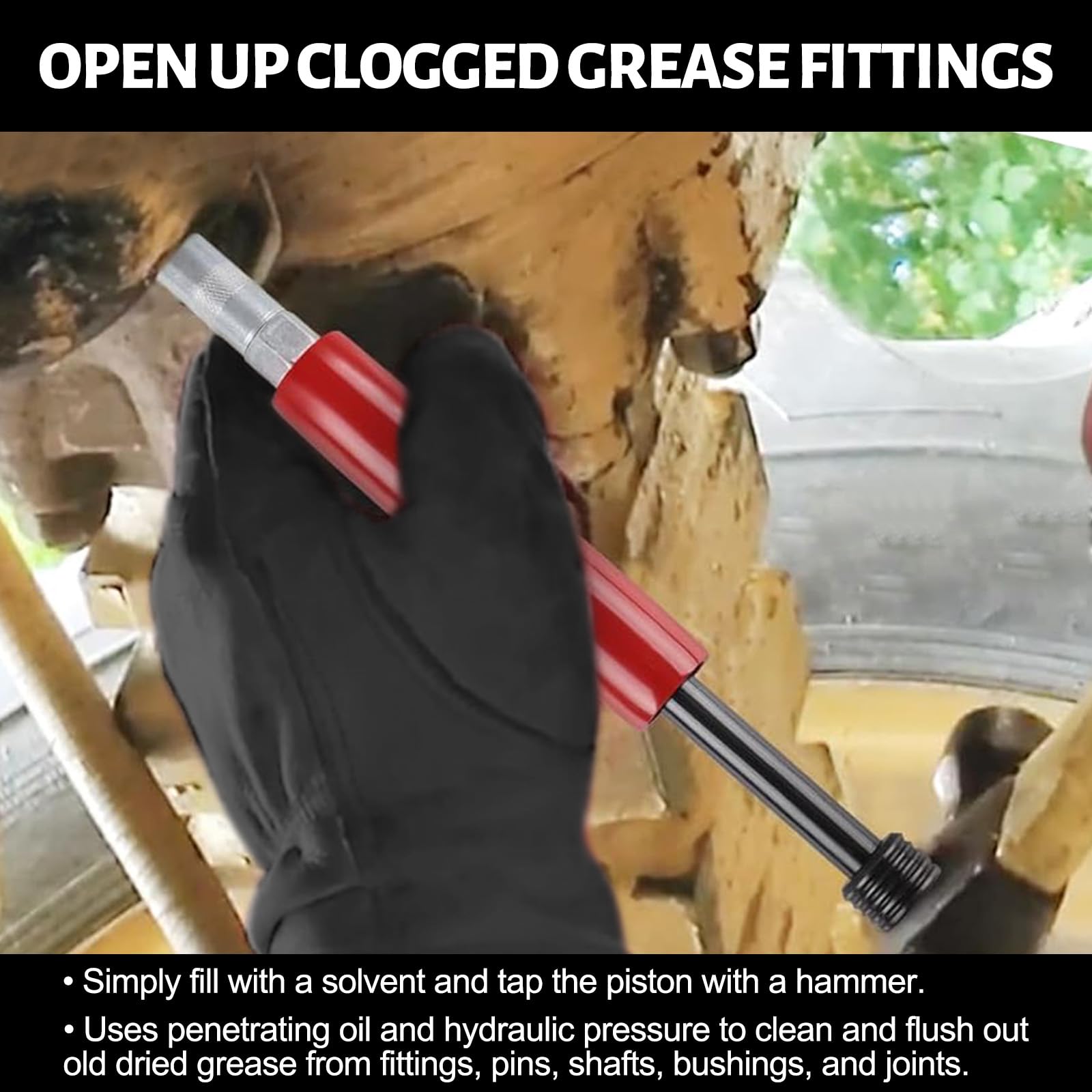 OTW grease buster closeup piston knob highlighting control for precise tapping