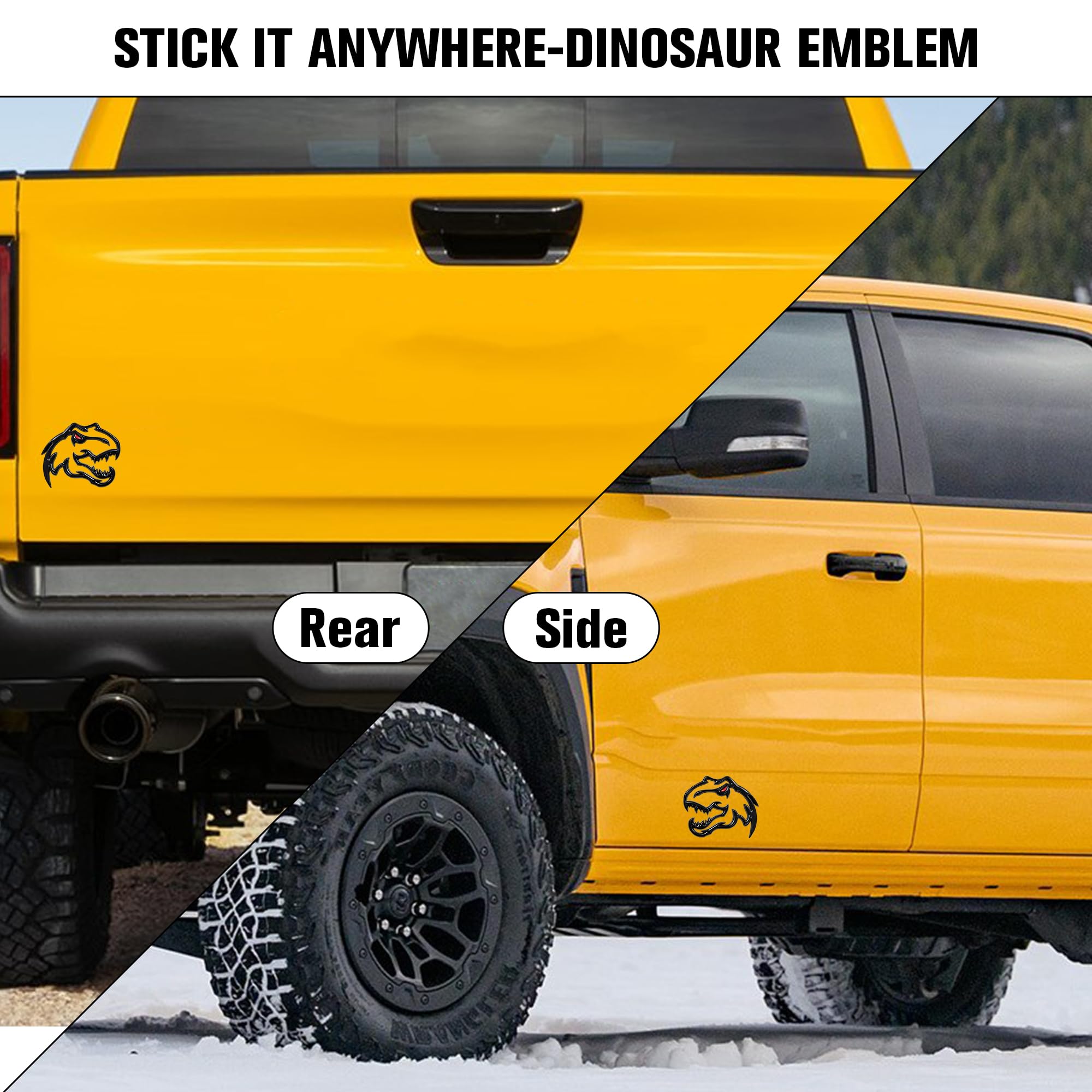 OUESAAS emblem adhesive backing detail showing secure, no-drill application