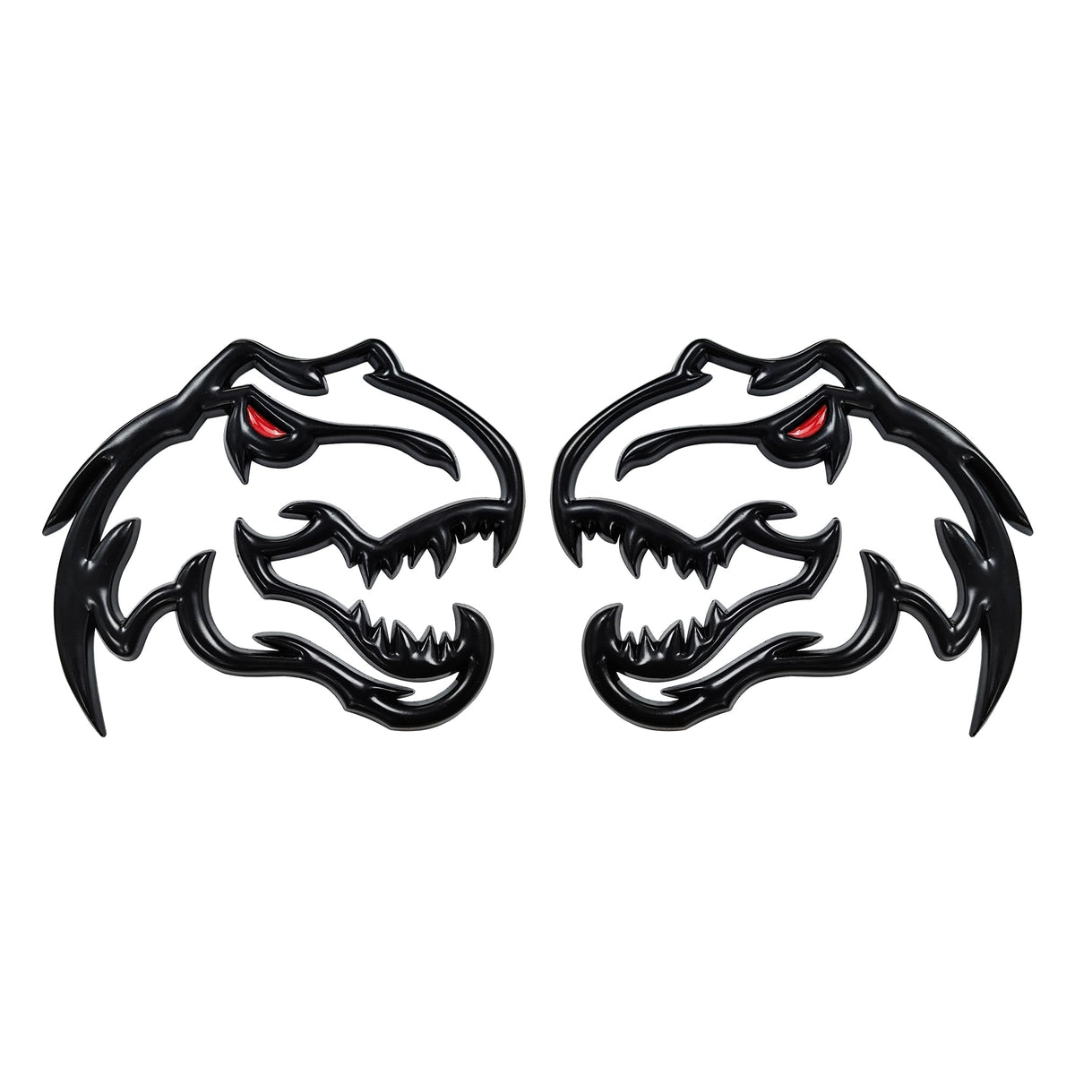 OUESAAS dinosaur emblem front view showing bold redeye color and durable finish