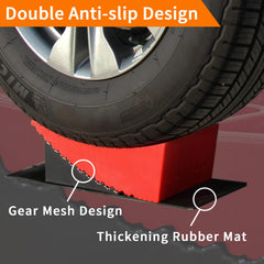OULEME close-up of curved ramp gear mesh top for improved tire traction