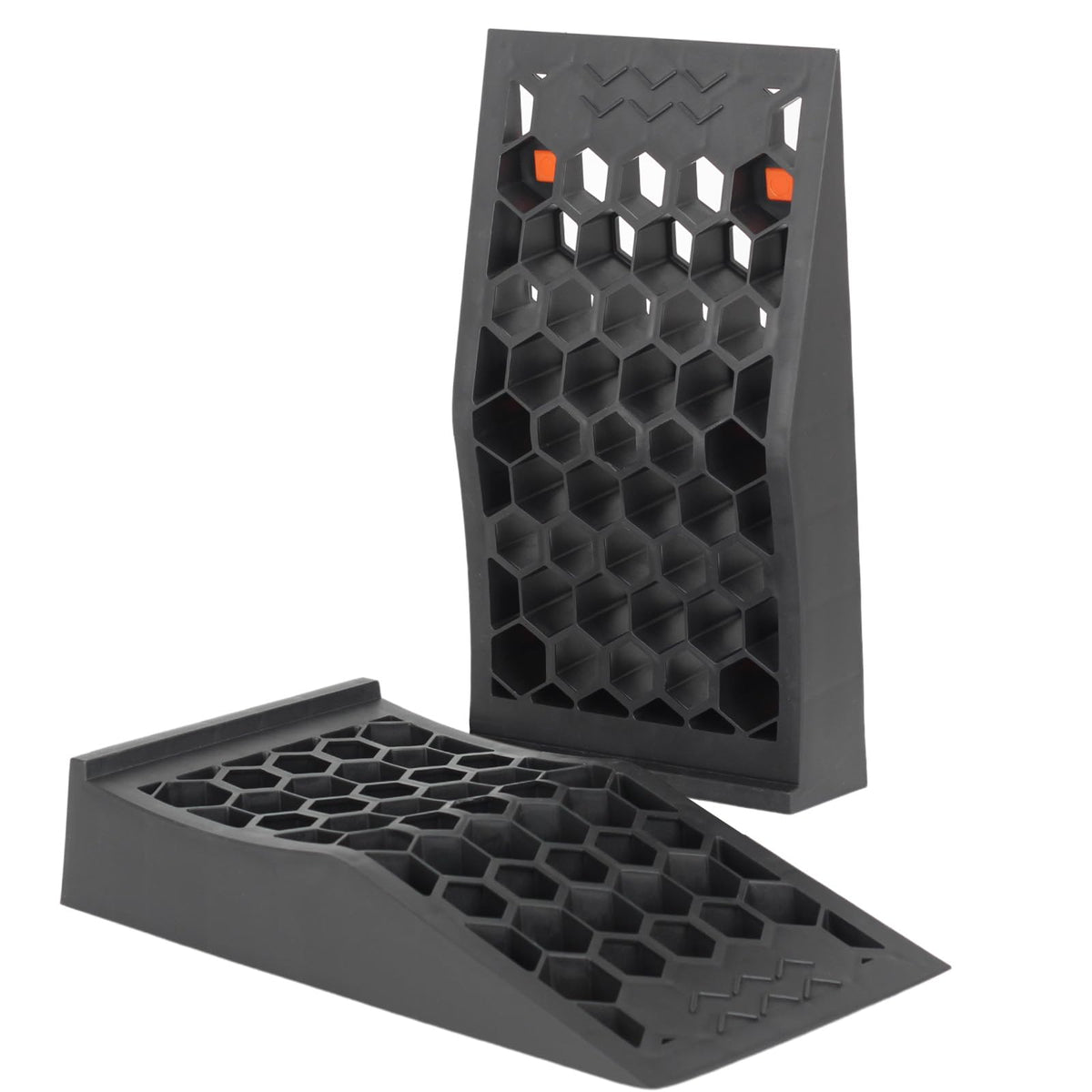 OULEME front view pair ramps showing compact footprint and stability