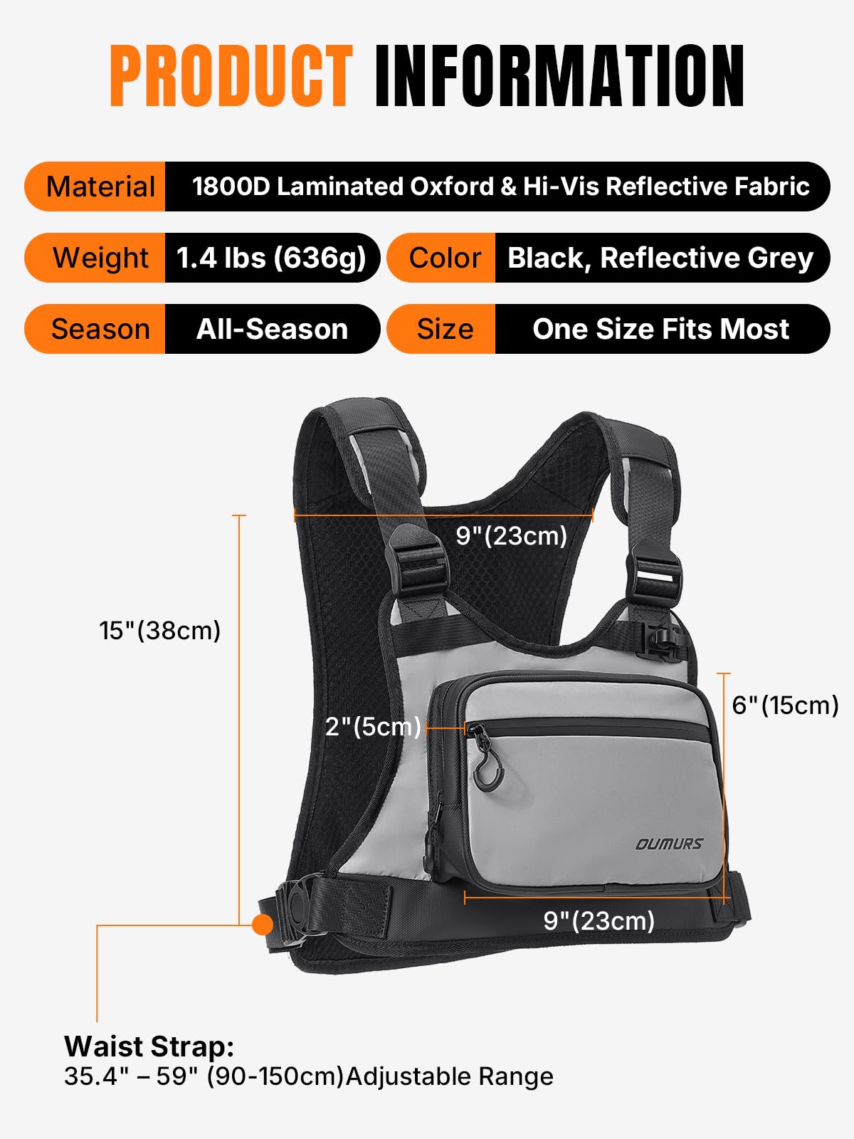 Oumurs adjustable strap and buckle offering customized fit