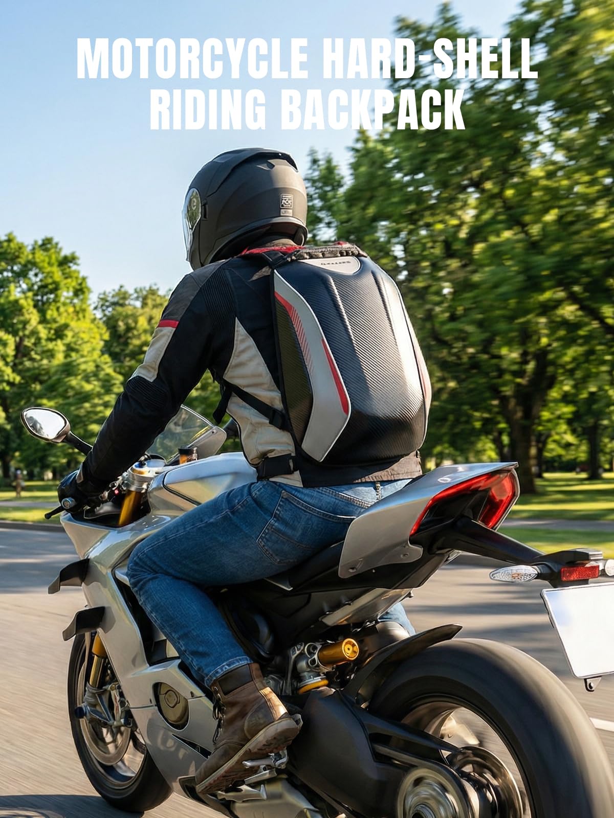 Oumurs ergonomic straps and waist belt reducing shoulder strain on long rides