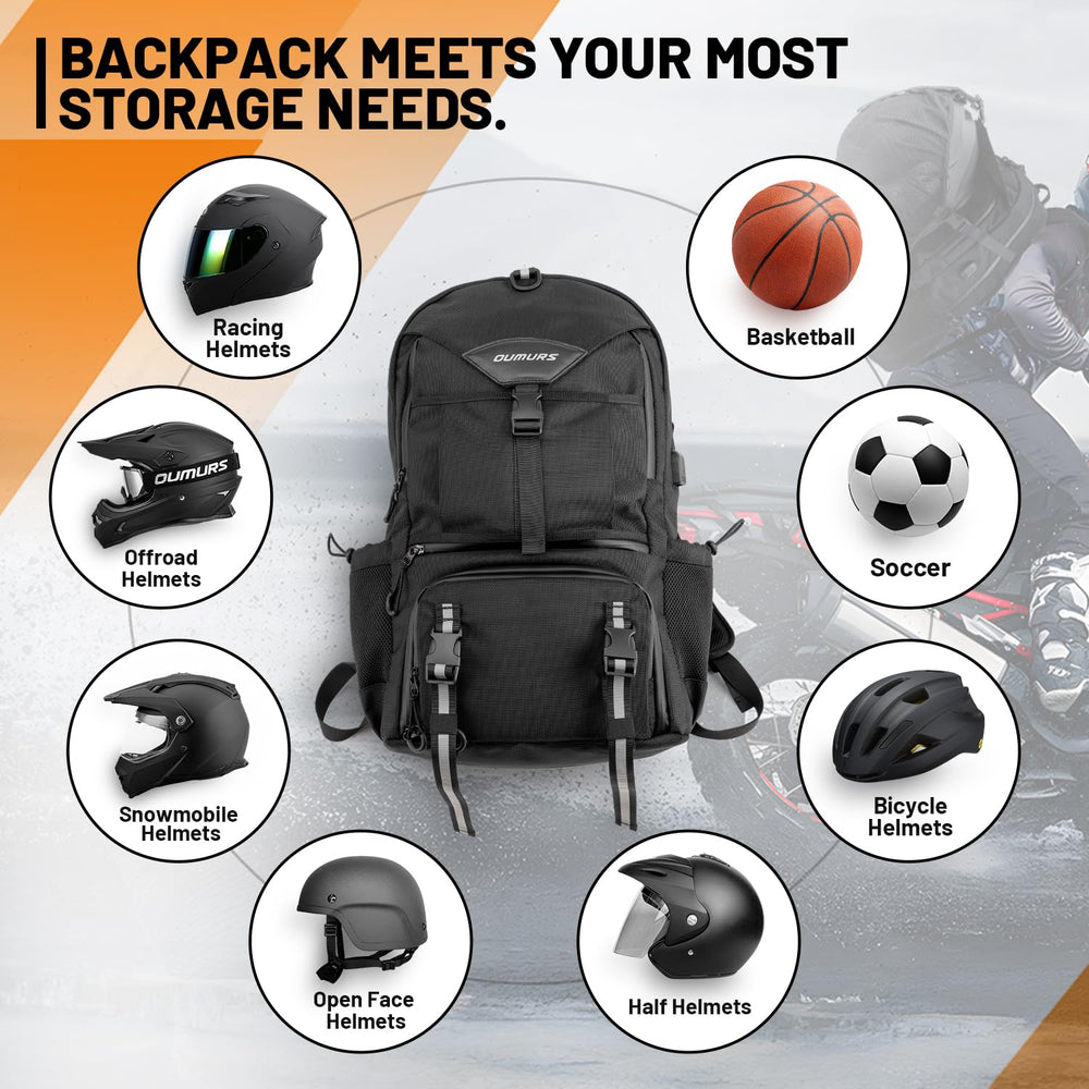 Oumurs backpack ventilated back panel and padded shoulder straps for comfort