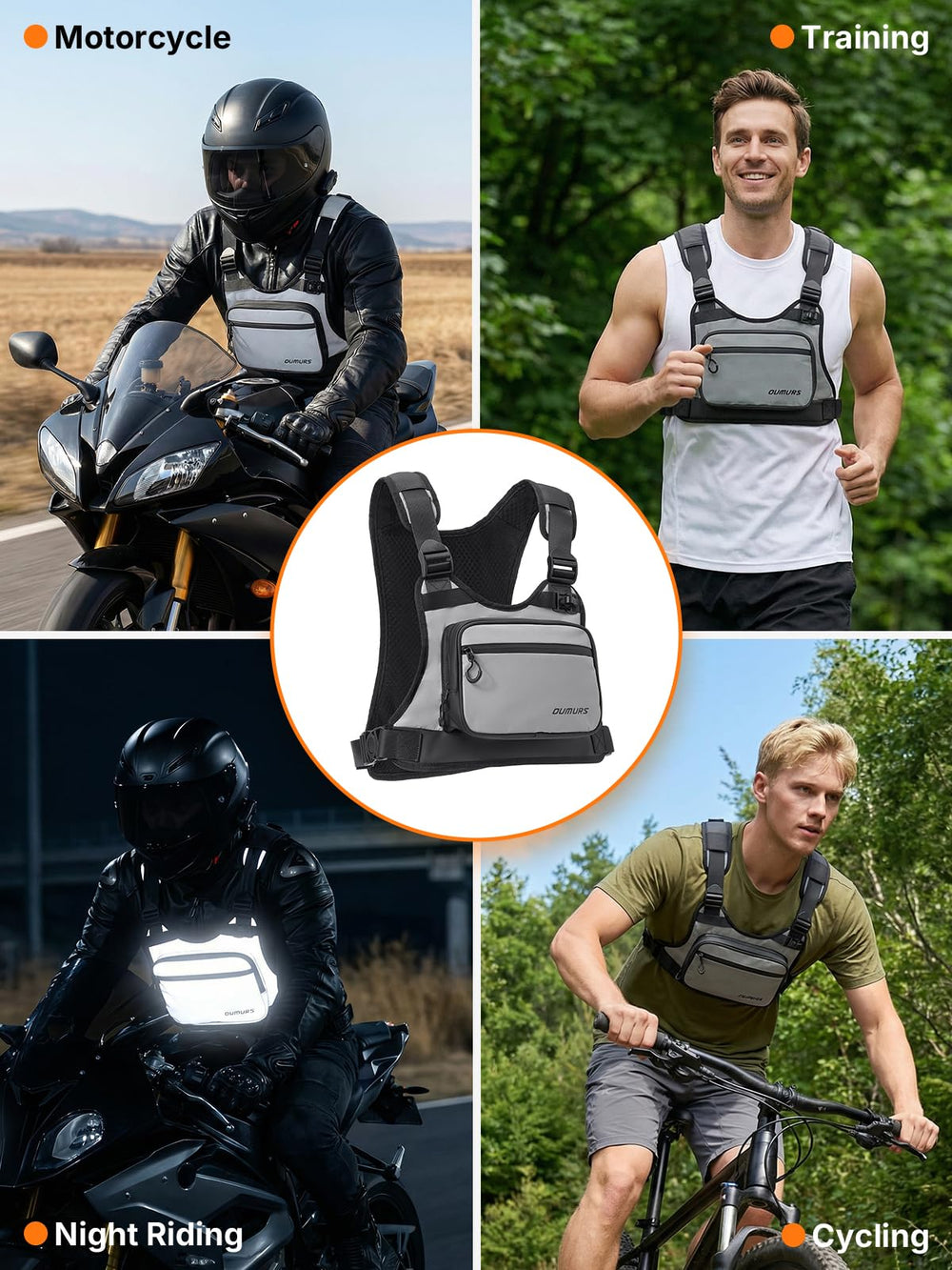 Oumurs side profile on rider demonstrating low-profile stability
