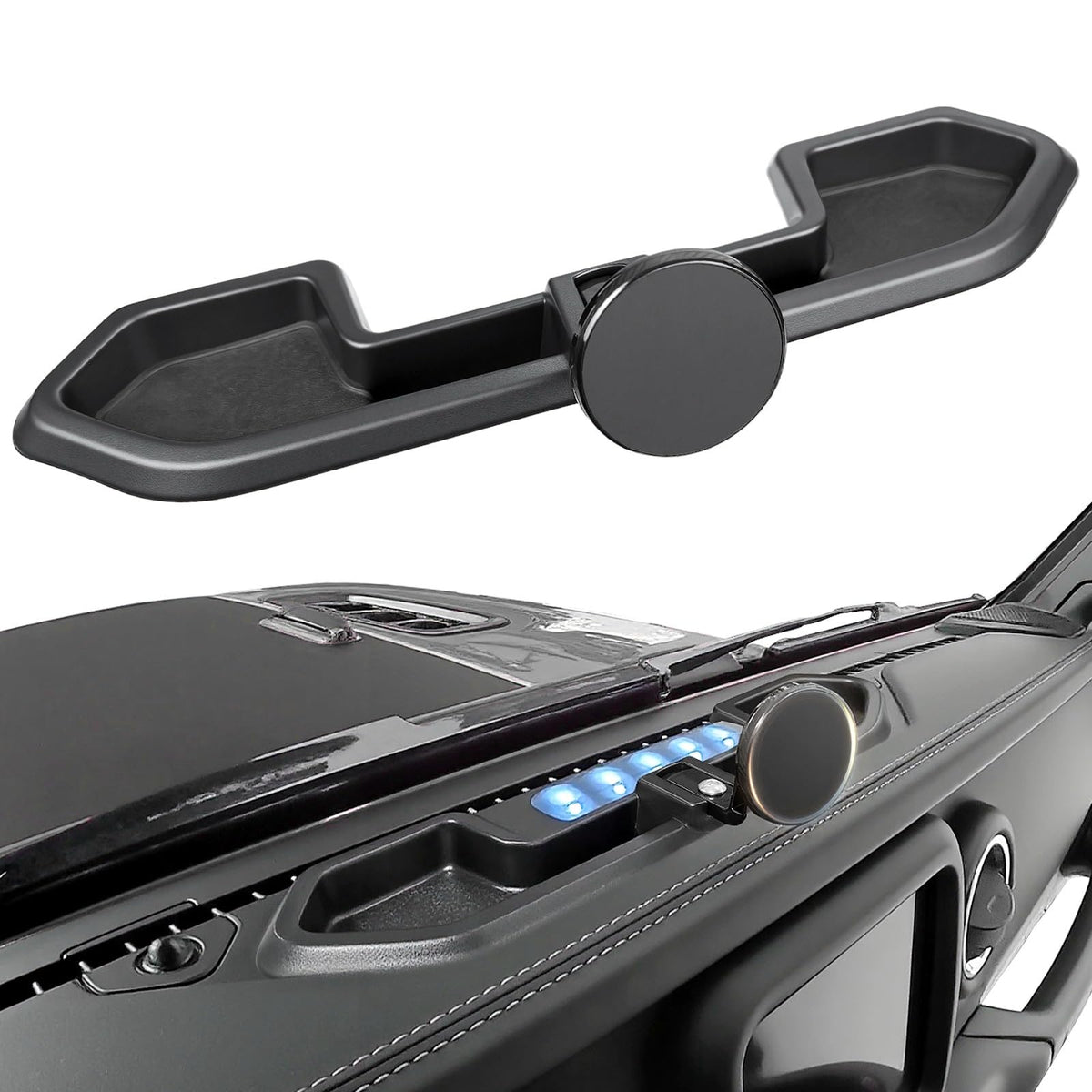 OUSUWO front dash mount installed in Jeep Wrangler JL, secures phone safely