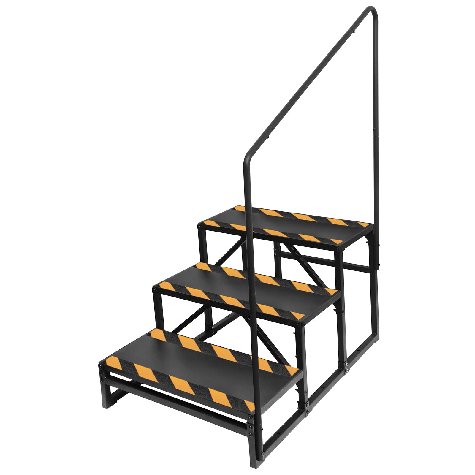OUTPRIZE front view of three-step RV stair showing stability and wide treads