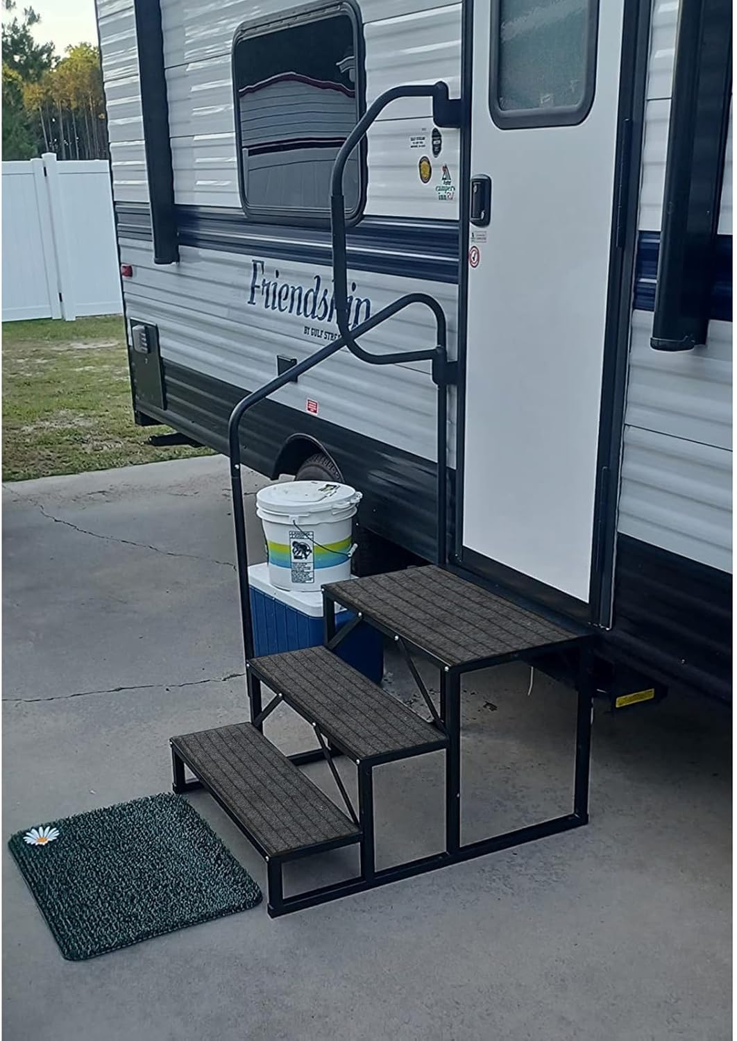 OUTPRIZE installed at a camper entrance demonstrating safe entry