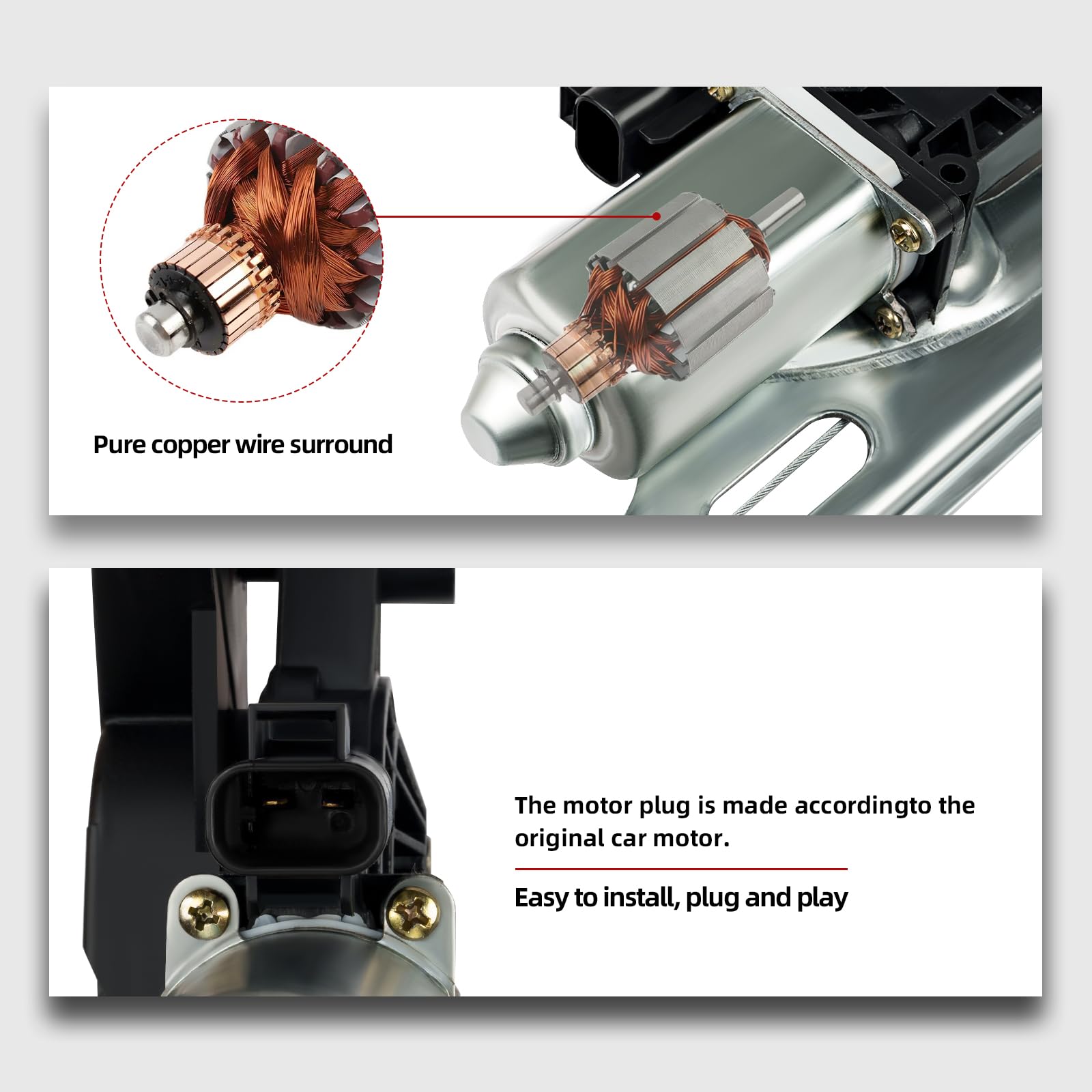 OVANOH passenger-side regulator at an angle highlighting fitment shape and precise alignment benefits