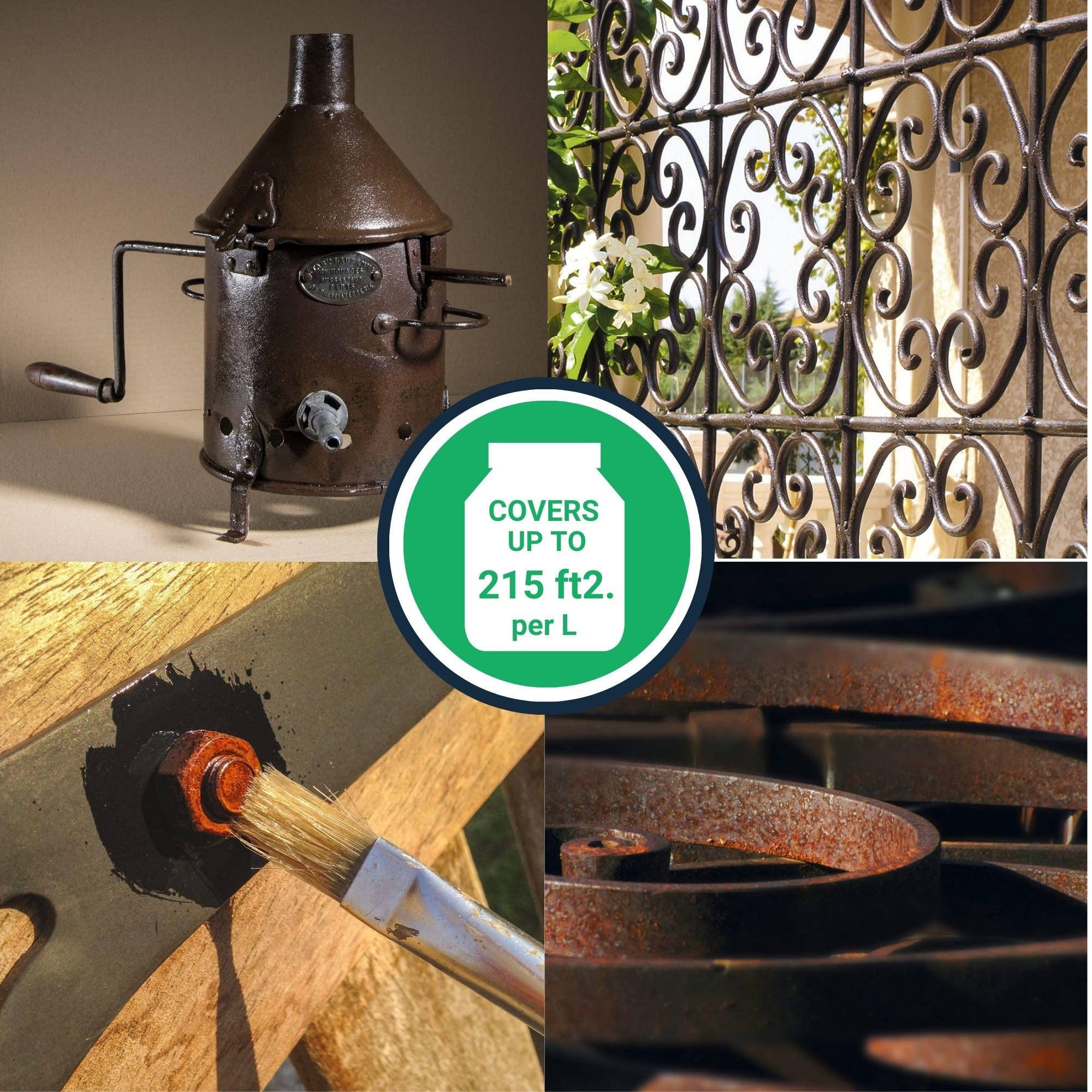 OWATROL applied on rusted metal demonstrating corrosion stabilization and protection