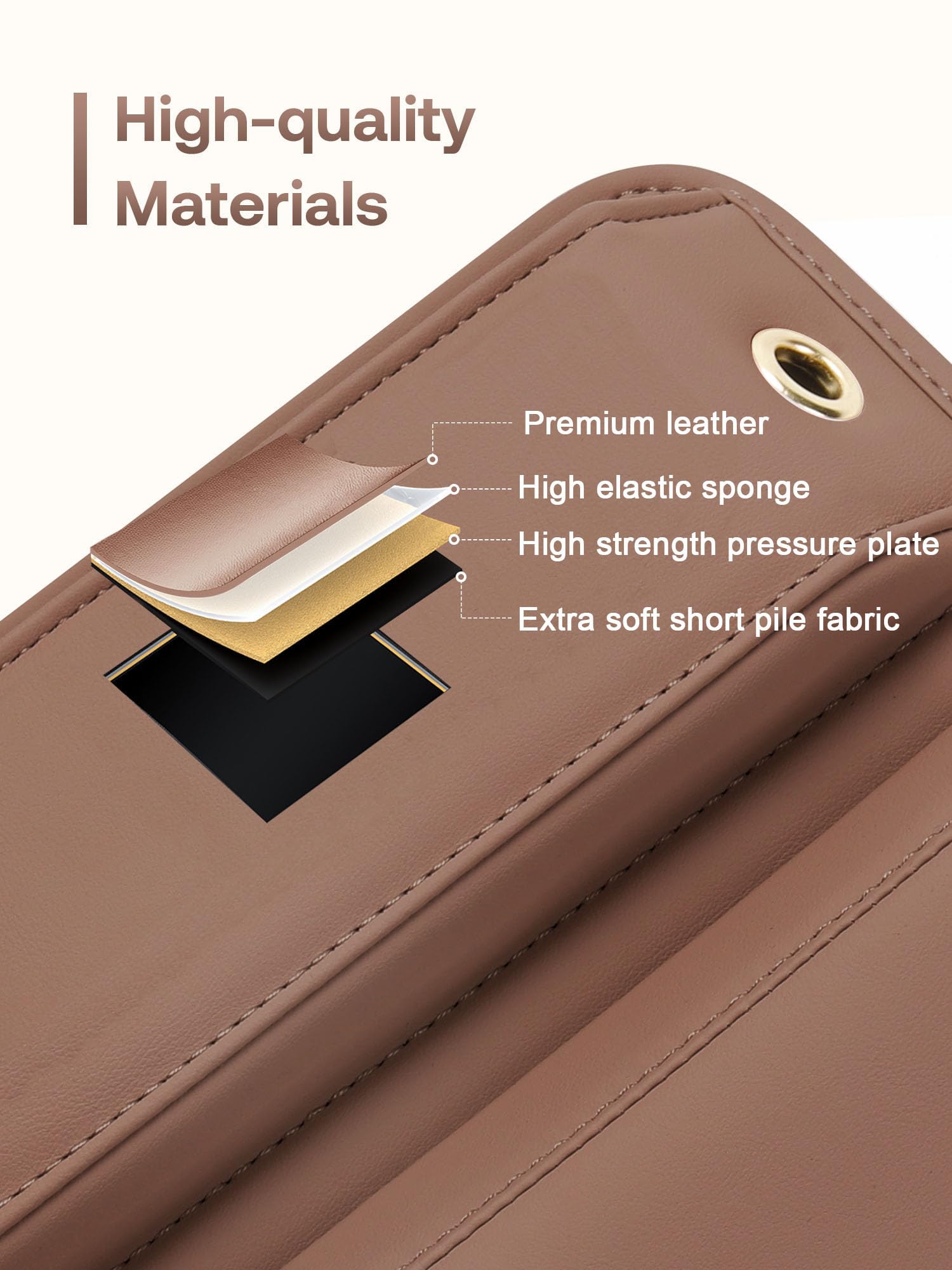 Owntow storing phone wallet and keys to show extra organization and easy access benefit