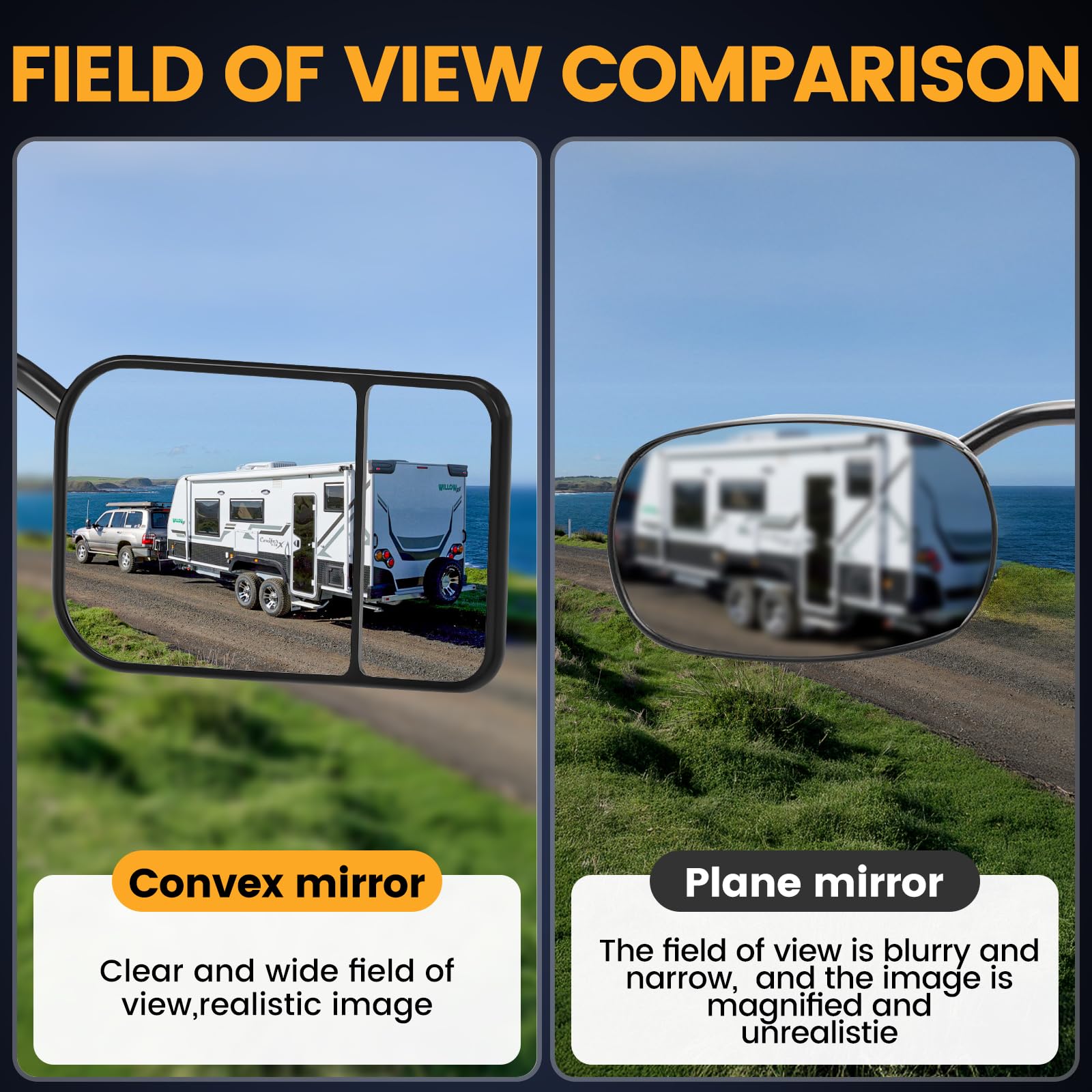 Oxerbog installed on SUV driver view illustrating improved blind-spot awareness