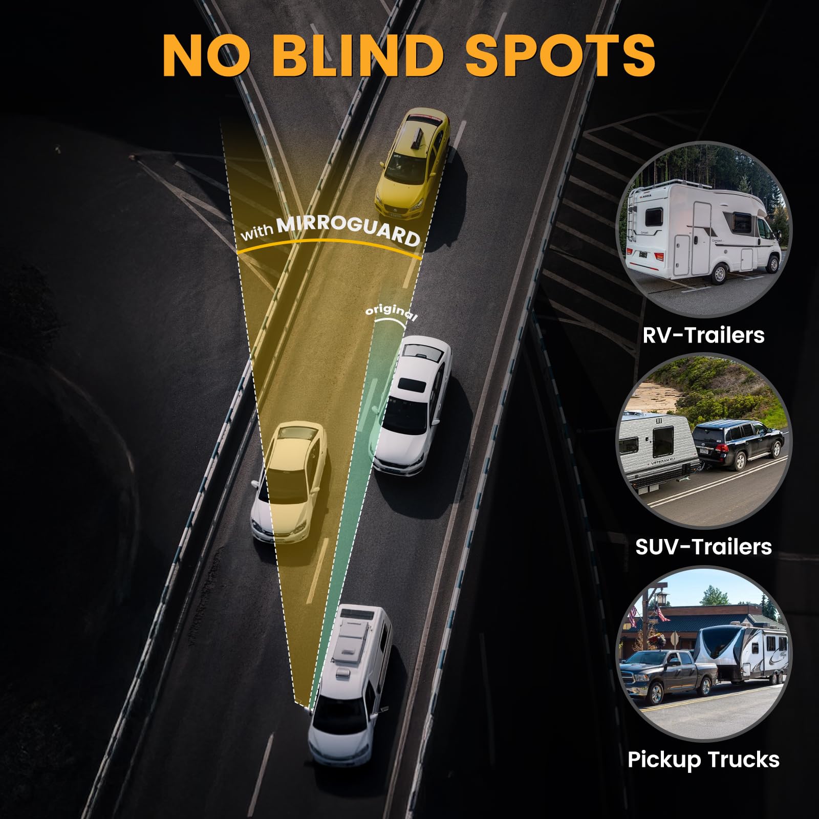 Oxerbog lifestyle towing on highway showing clearer rear sightlines while towing