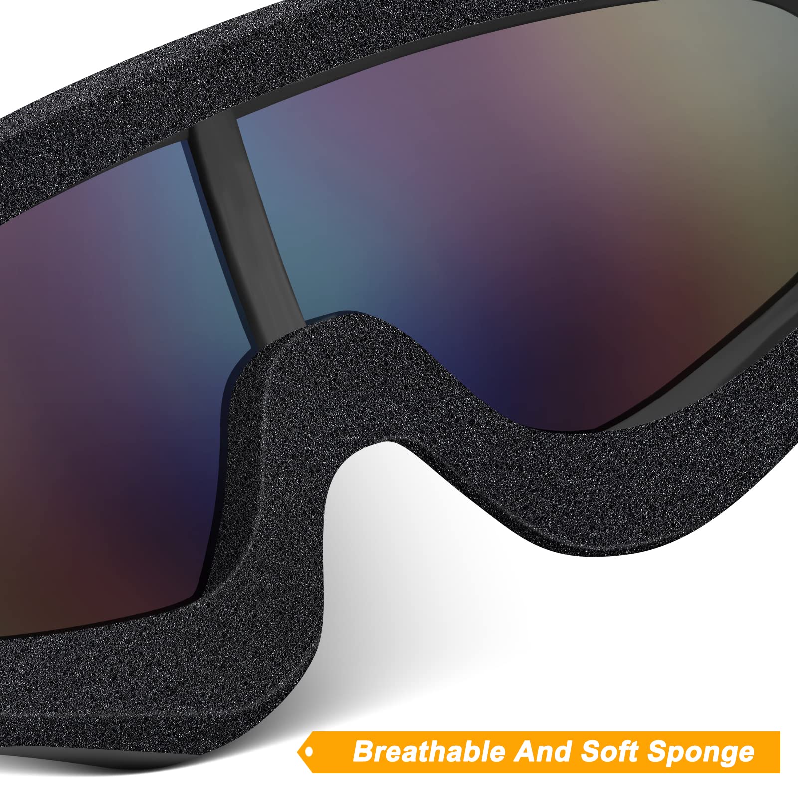 OXG goggles mounted on a motorcycle helmet, shows secure wear