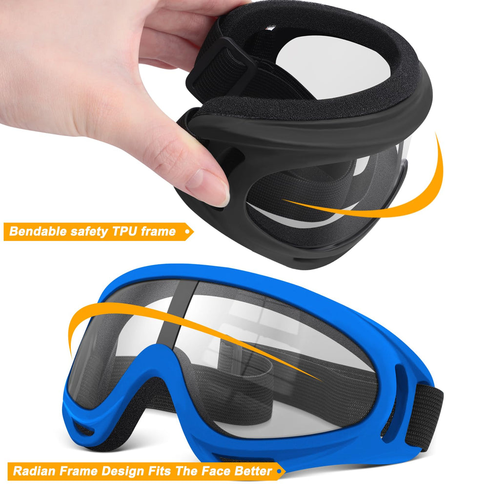 OXG goggles worn with dirt bike helmet demonstrating wind protection