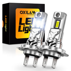 OXILAM H7 front view showing entire bulb and plug, clear upgrade benefit