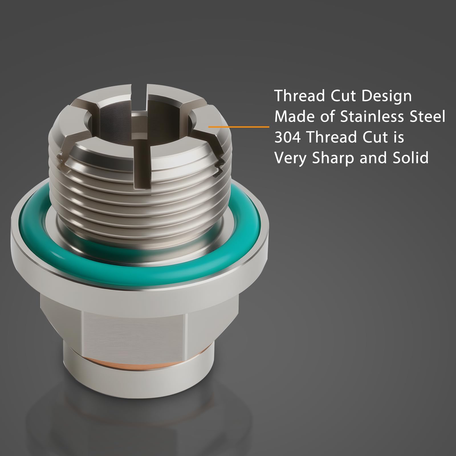 OxyGenie close-up of main plug threads showing self-tapping detail for secure repairs
