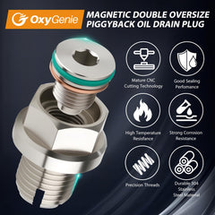 OxyGenie installed in oil pan with hand for scale, demonstrates fit and practical use