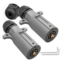 oyviny front view of 7-pin plug showing sealed profile and durable housing