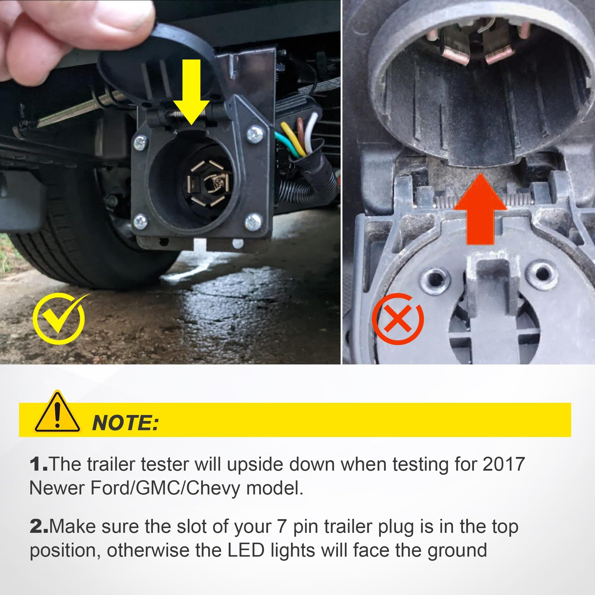 Oyviny 7‑way blade plugged into truck socket for fast trailer checks