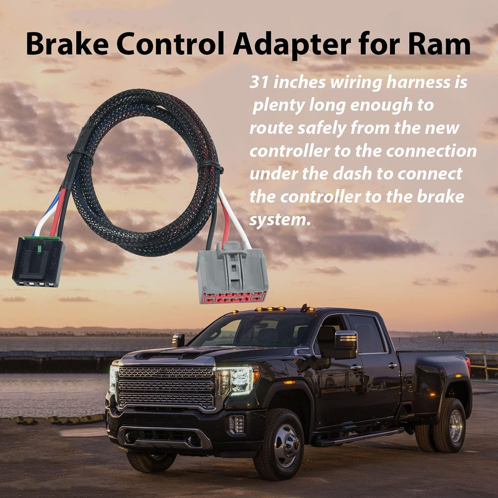 Oyviny harness connected to brake controller inside truck cabin for neat setup