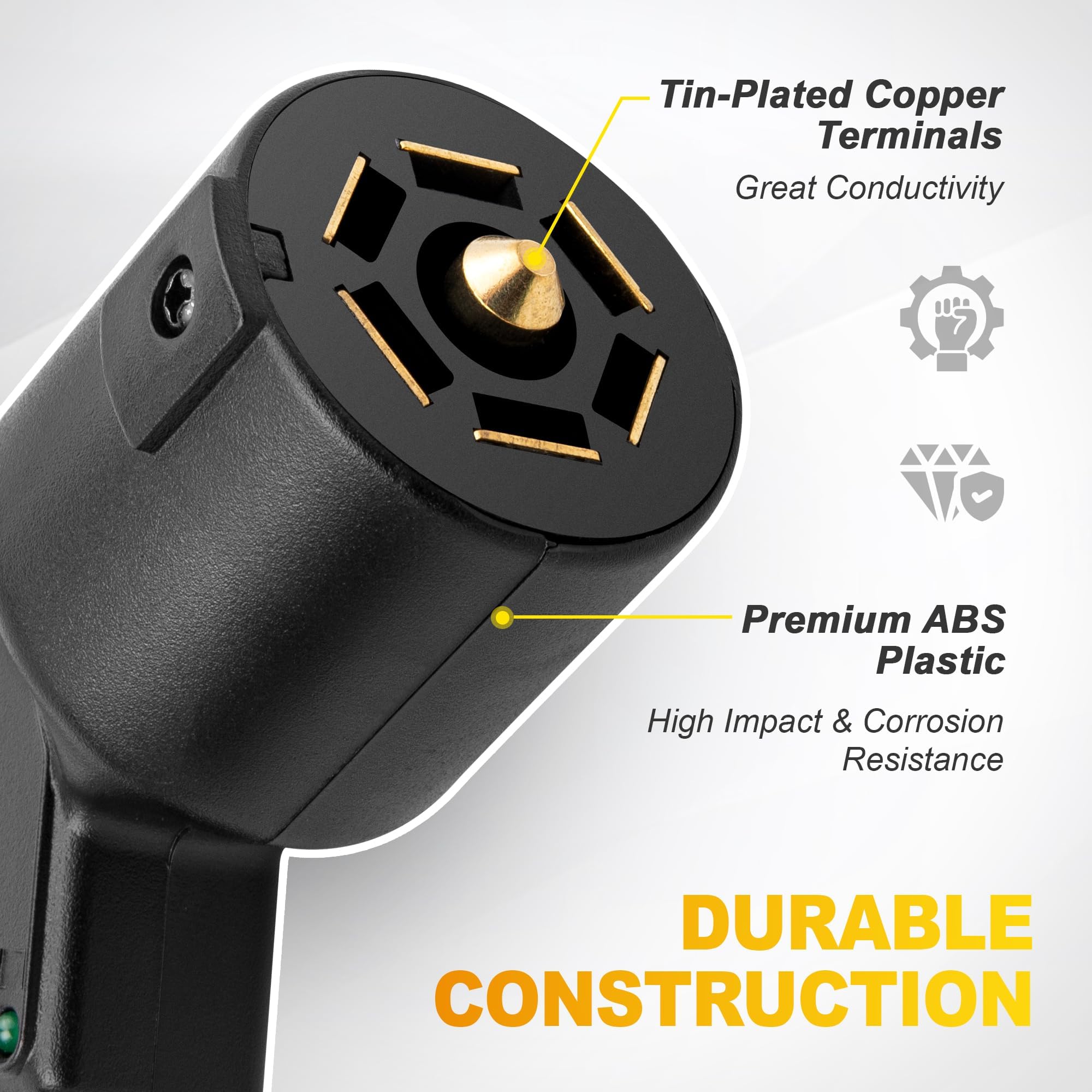 Oyviny ABS housing texture showing durable, weather‑resistant construction