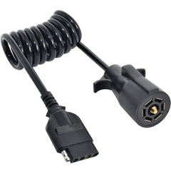 Oyviny front view of 7-to-5 adapter showing connectors and compact design for easy towing