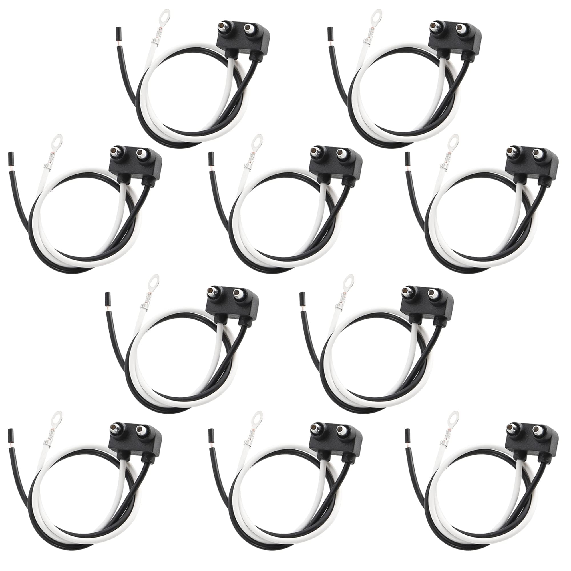Oyviny front view of PL-10 right-angle pigtail showing plug and wires for easy replacement