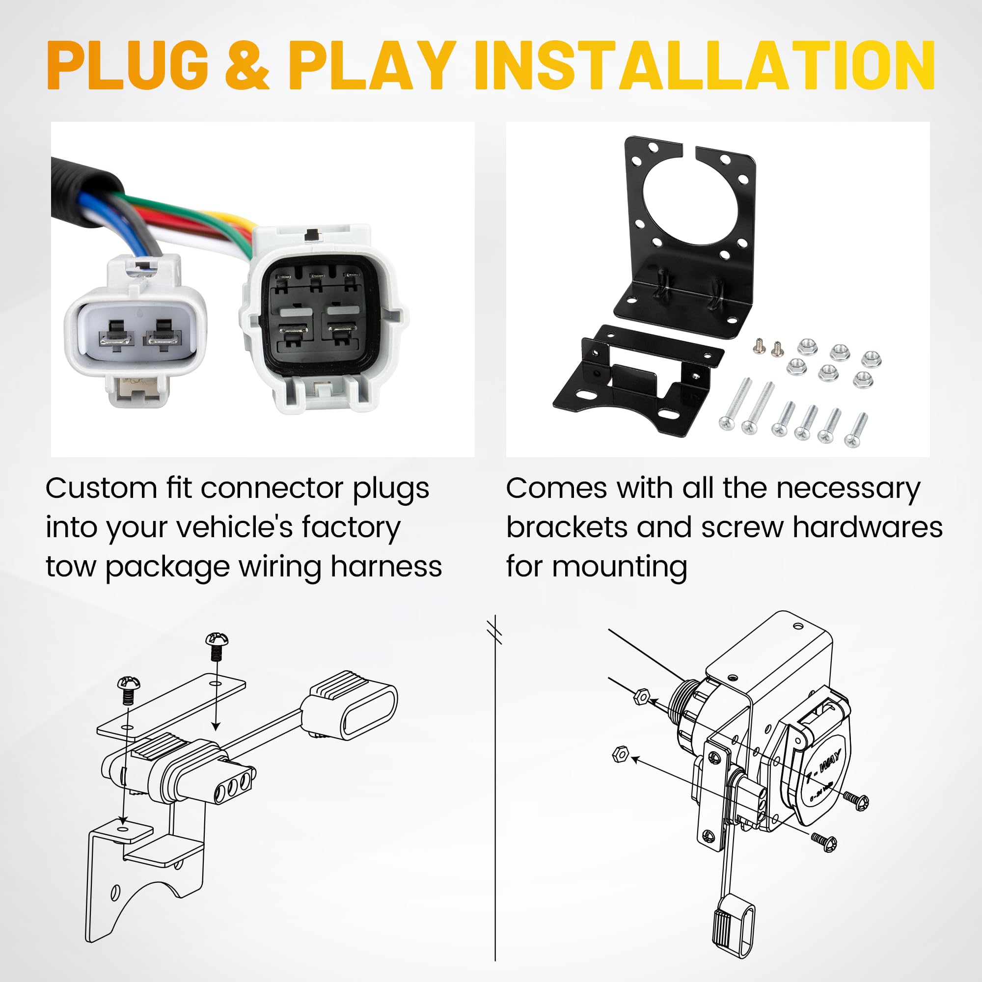 Oyviny adapter connected to trailer demonstrating fast plug-and-play convenience
