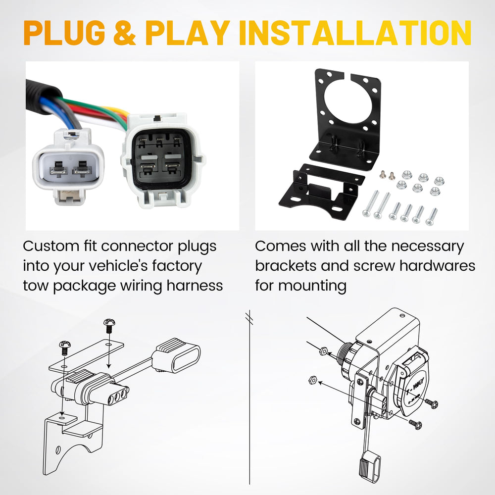 Oyviny adapter connected to trailer demonstrating fast plug-and-play convenience