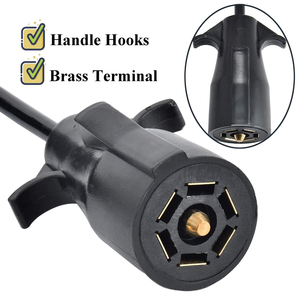 Oyviny adapter being plugged into vehicle 7-pin socket for quick plug-and-play hookups