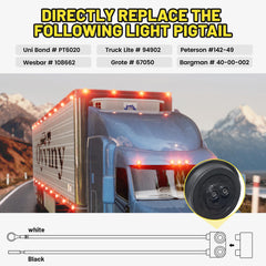 Oyviny black and white wire leads with #10 ring terminal showing secure attachment benefit
