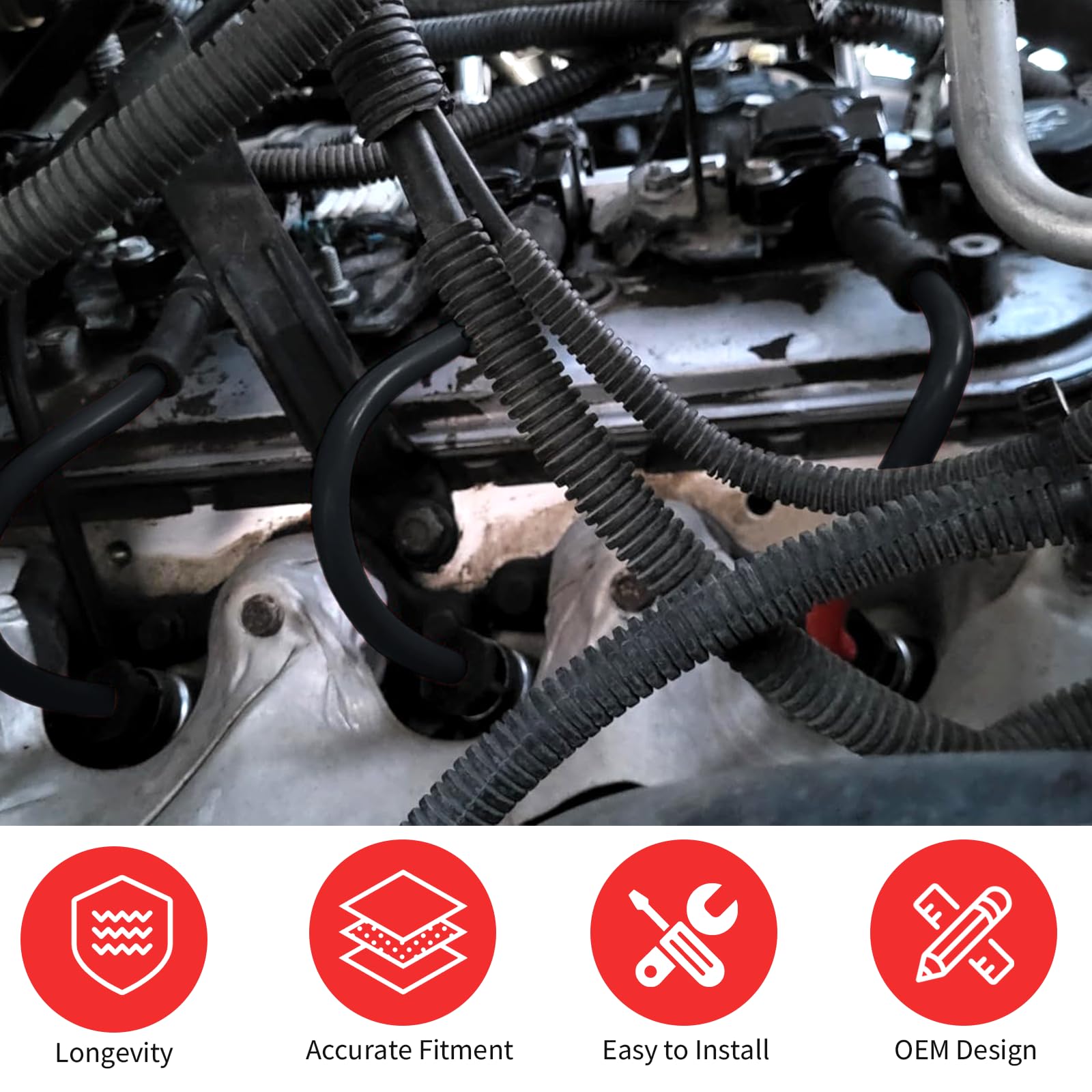 Ozikutech installed on V8 engine demonstrating correct fit and routing benefit