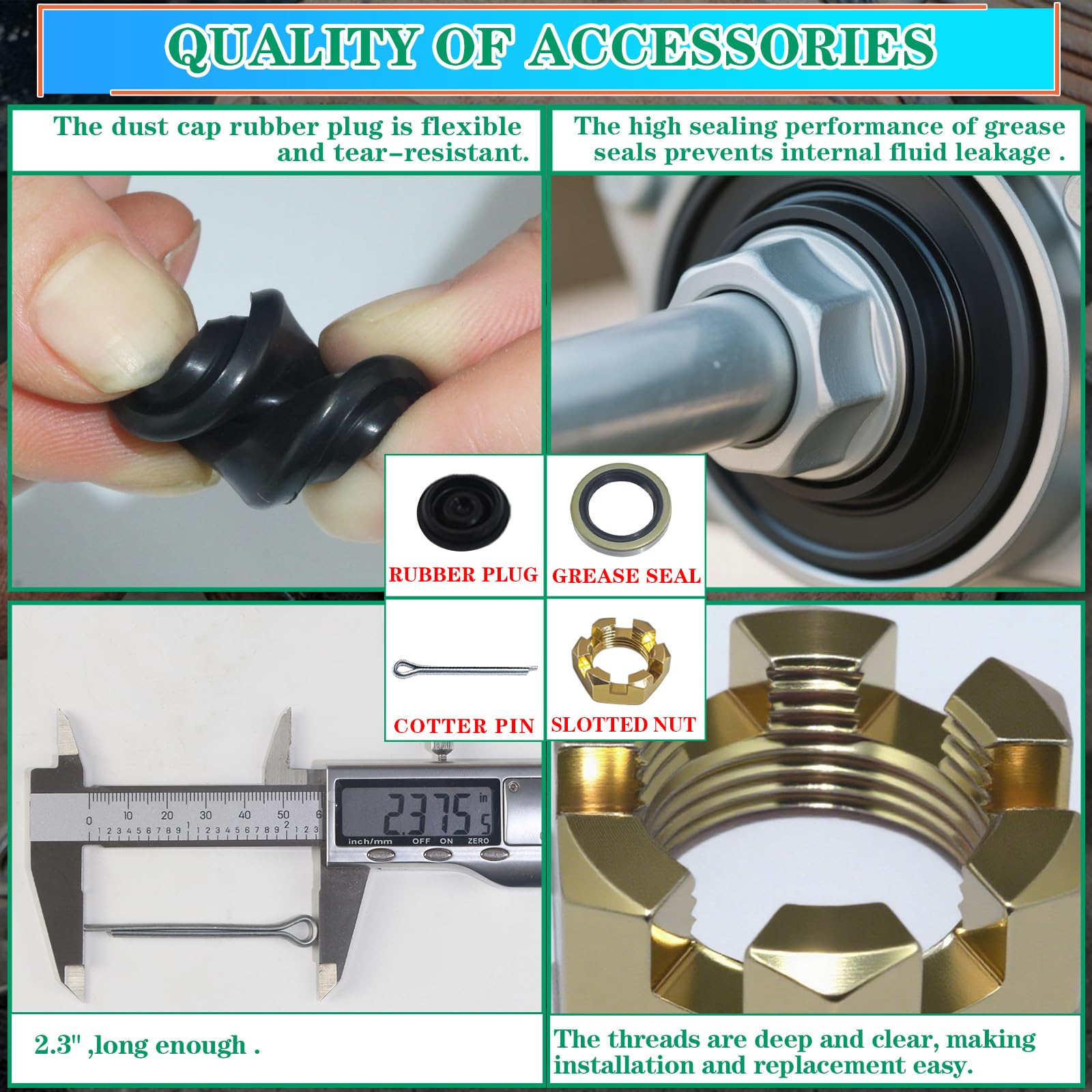OZISENS hub installed on trailer spindle illustrating fit and reliable rotation