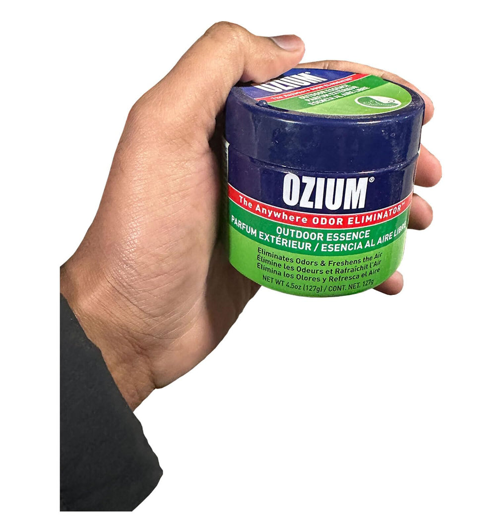 Ozium collection showing scent labels to choose the right aroma