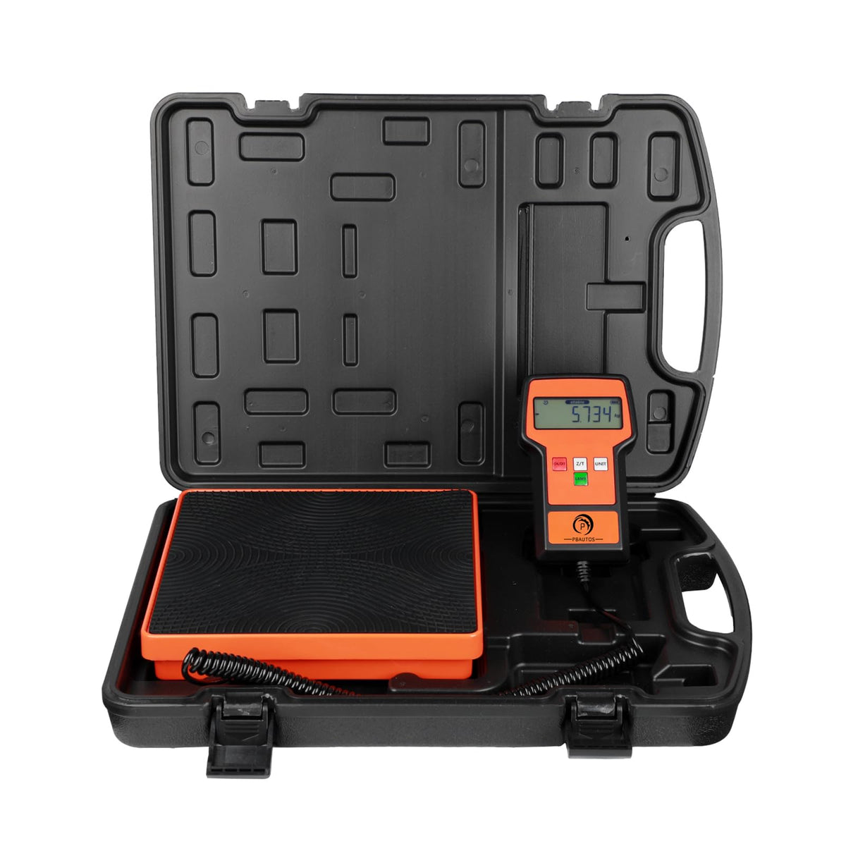 P PBAUTOS front view showing scale and cylinder, durable and precise
