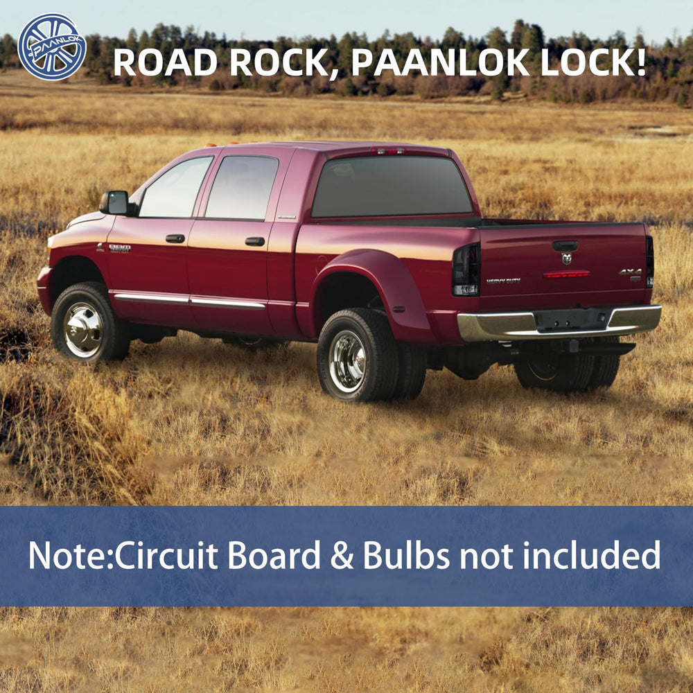 PAANLOK tail housings on truck at night showing clear visibility and stealth look