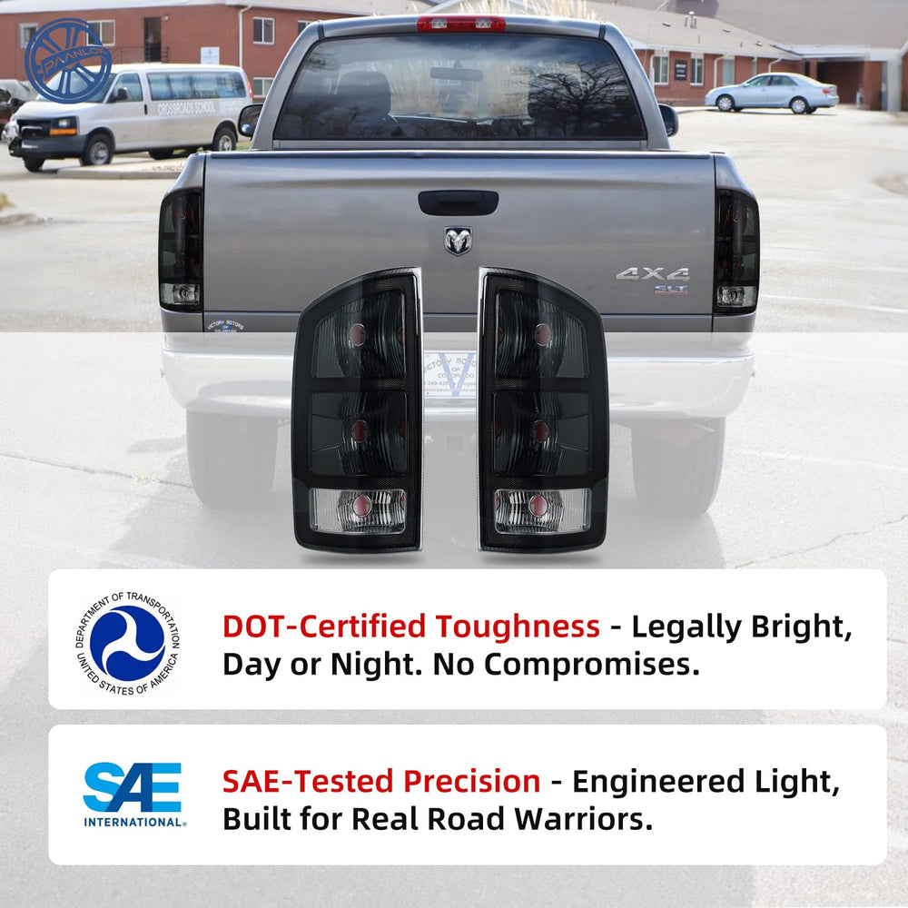 PAANLOK tail housings mounted on Dodge Ram illustrating factory-fit appearance