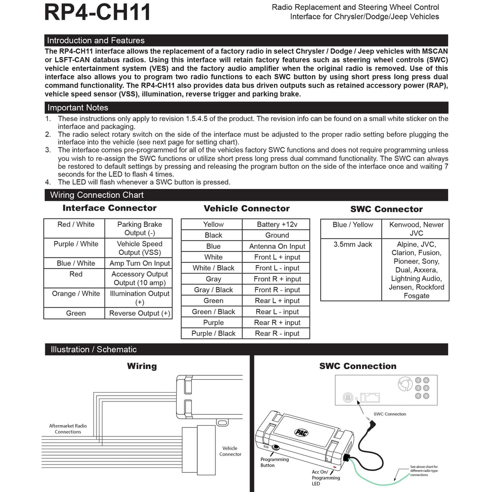 PAC interface connected to aftermarket head unit preserving controls and amp